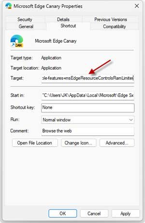 Enable Resource Control Option to Edge Browser