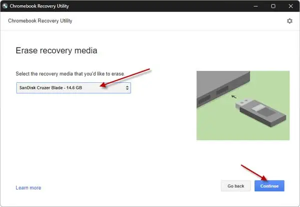 Format ChromeOS Flex USB drive