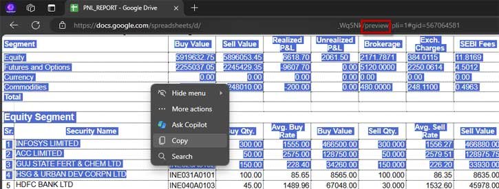 Copy data from view only mode Google Sheets