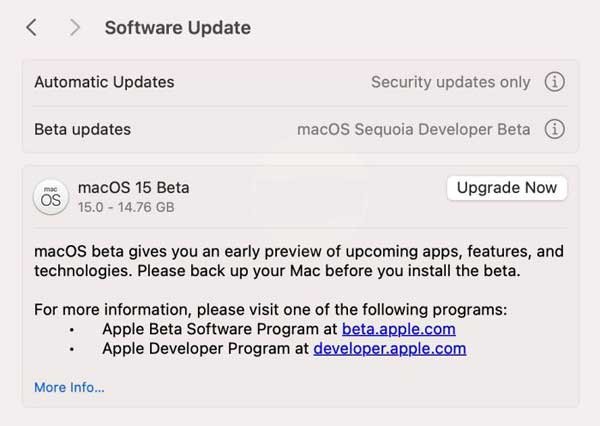 macOS Sequoia beta update-2