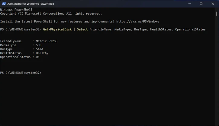 Check SSD's SMART Status in PowerShell