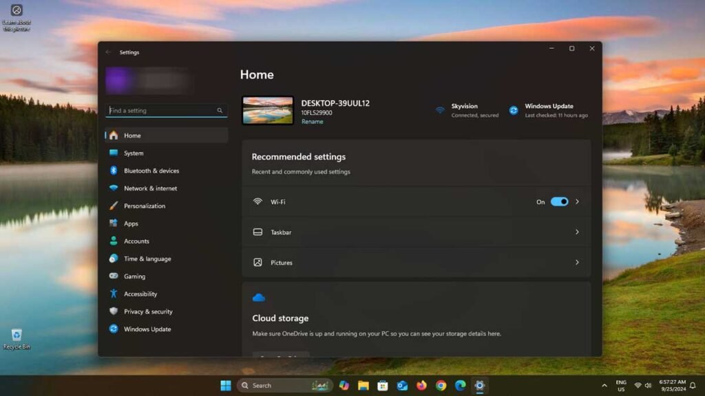 Windows Settings App