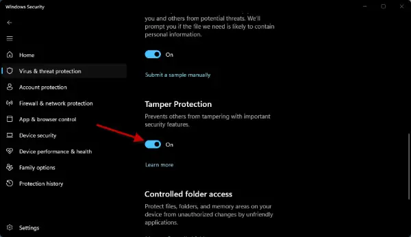Enable Tamper protection in Windows 11
