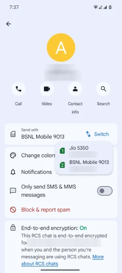 How to Switch to the Other SIM in Google Messages