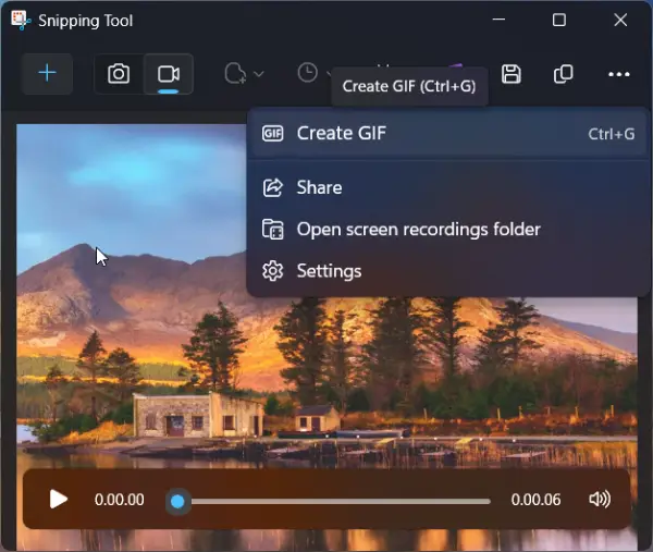 Create GIFs using Windows 11 Snipping Tool