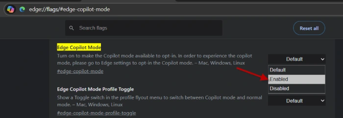 Enable Copilot Mode in Microsoft Edge