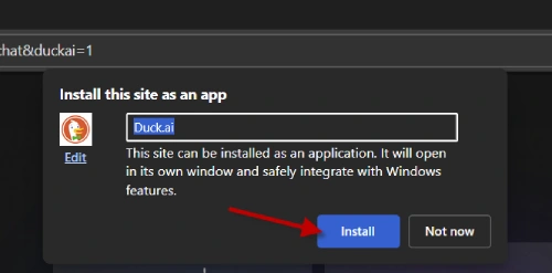 Install Duck.ai PWA