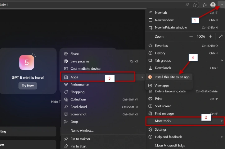 Install Duck.ai as an app on Windows 11