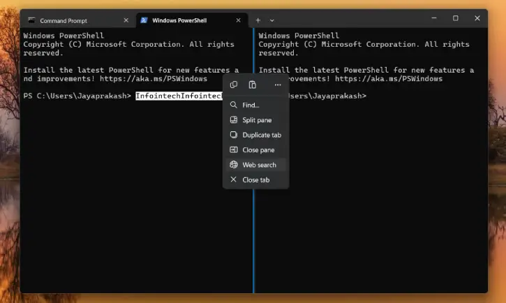 Add right -click menu to Windows terminal