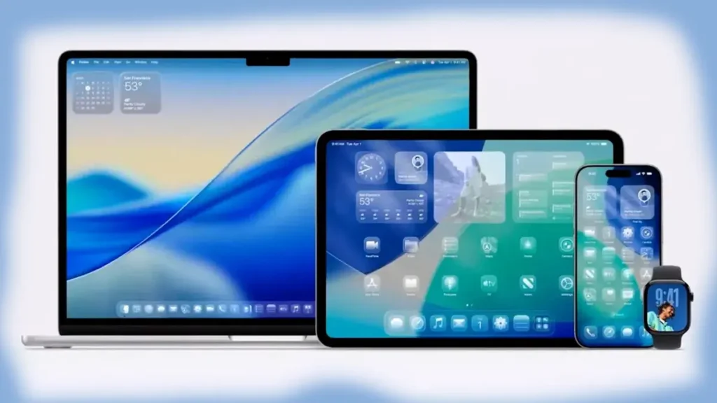 macOS Tahoe Liquid Glass UI