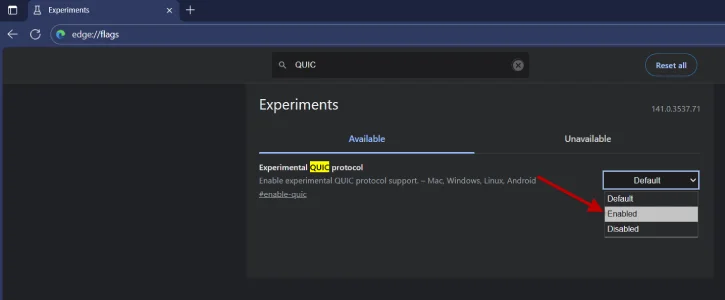 How to Disable QUIC Protocol in Edge