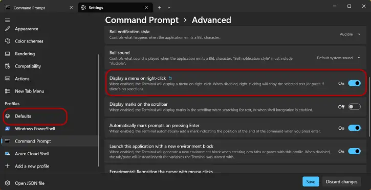How to Enable Right-Click Menu in Windows Terminal/Command Prompt