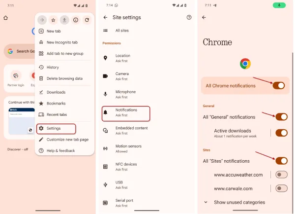 Disable Chrome Notifications on Android - 3