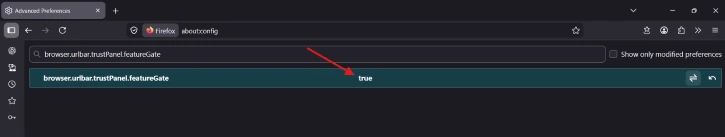 Enable Trust Panel icon in Firefox's address bar