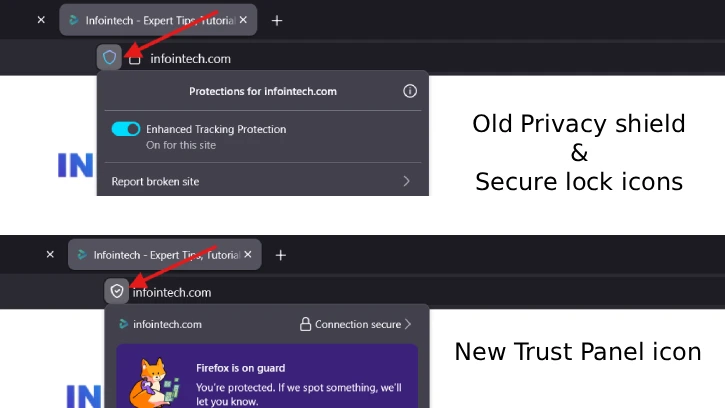 Enable Trust Panel icon in Firefox's address bar