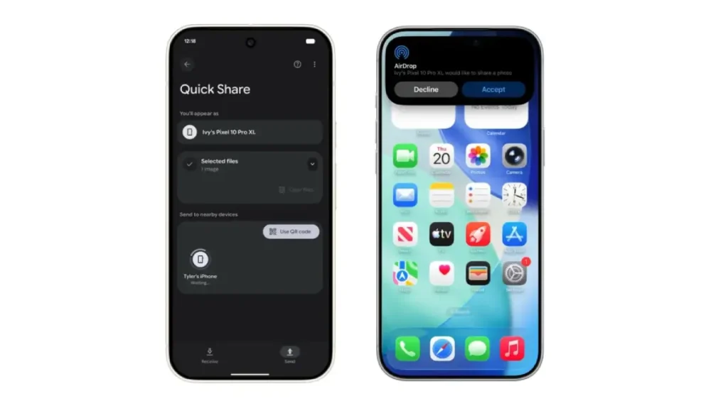 Quick Share and AirDrop in Pixel 10