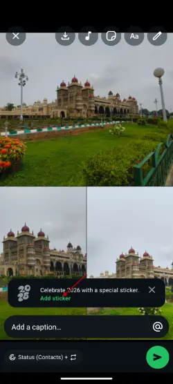 Add WhatsApp’s New “Happy New Year 2026” Sticker to Your Status