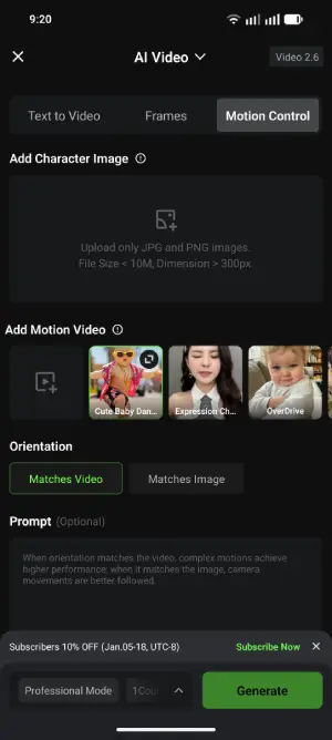 Add photo to Kling AI to create AI dance video