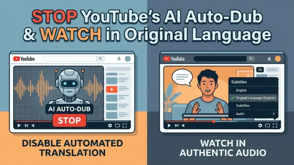 Stop YouTube’s AI Auto-Dub and Watch Videos in the Original Language