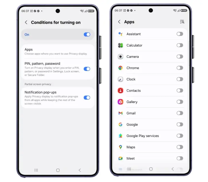 Turn on Privacy Display in Galaxy S26 Ultra