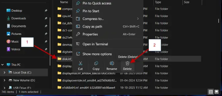 Delete device driver leftovers from Windows 11