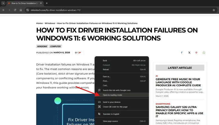 Enable Reader Mode in Chrome