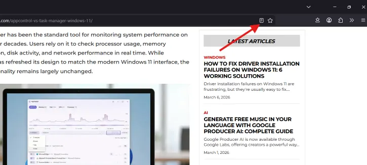 Enable Reader Mode in Firefox
