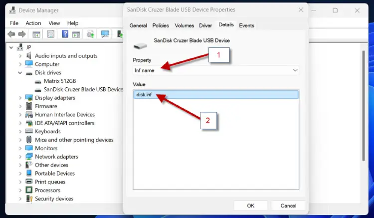 Identify device drive file name in Device Manager