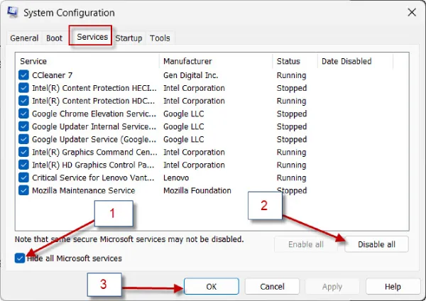 Install Drivers in Clean Boot Mode