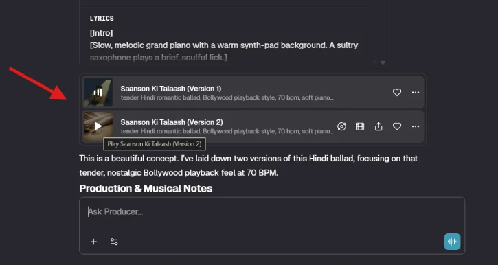 Preview Generated Music