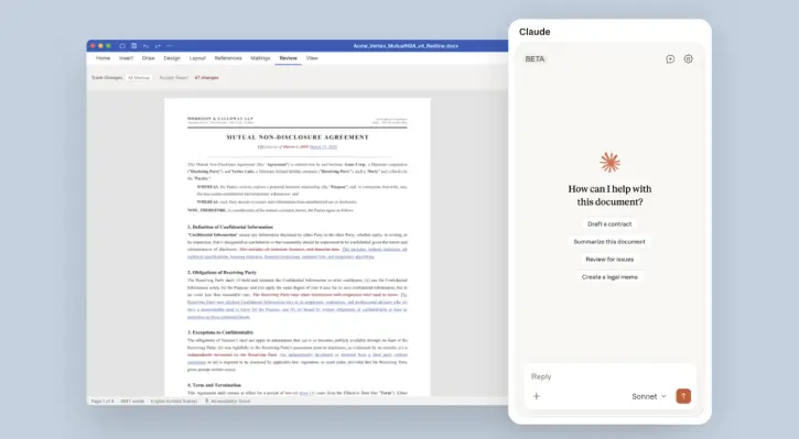 Claude for Word plug-in