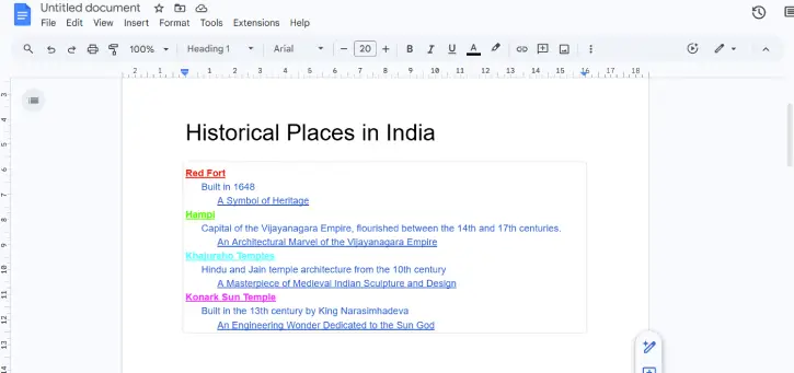 Clickable TOC in Google Docs