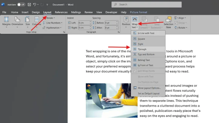 How to Wrap Text in Microsoft Word