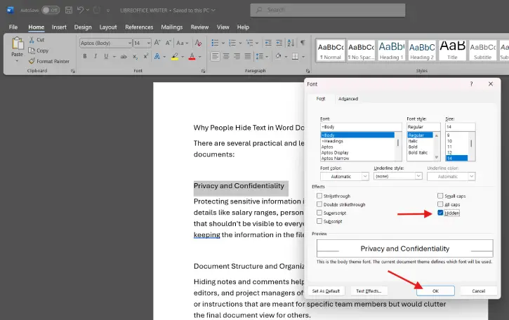 Hide-text-in-word-document