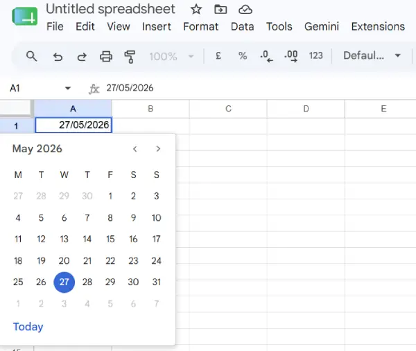 Add a Built-in Date Picker in Google Sheets