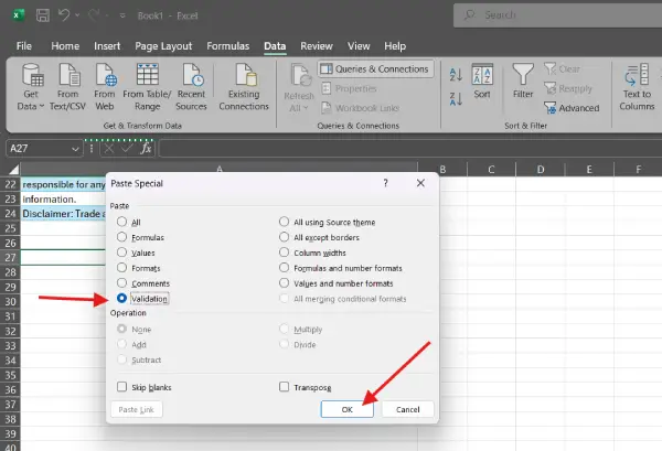 Copy a Drop-Down List in a Excel Spreadsheet
