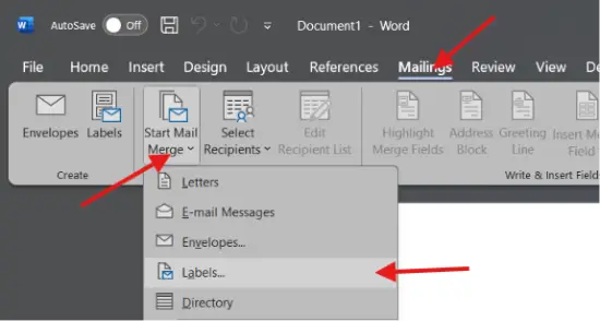 Create Name Stickers in MS Word