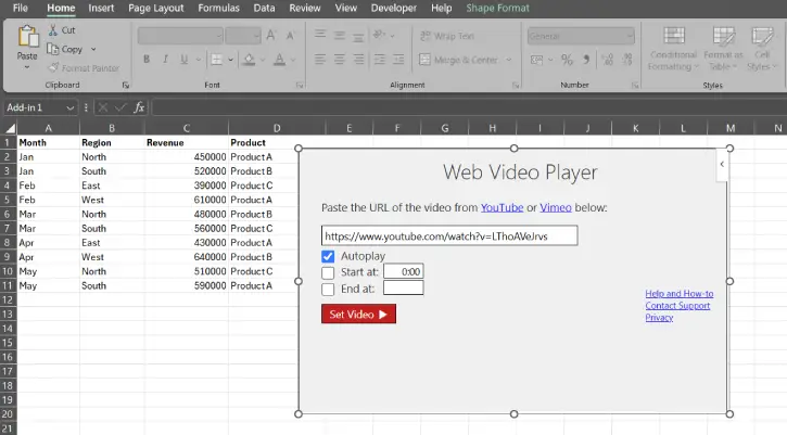 How to Embed Videos in Excel
