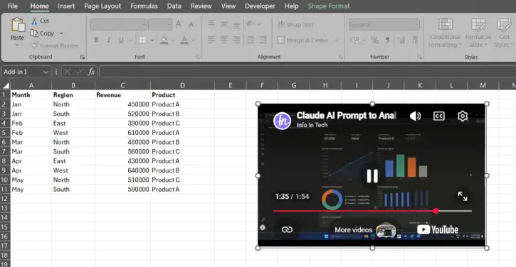 How to Embed Videos in Excel