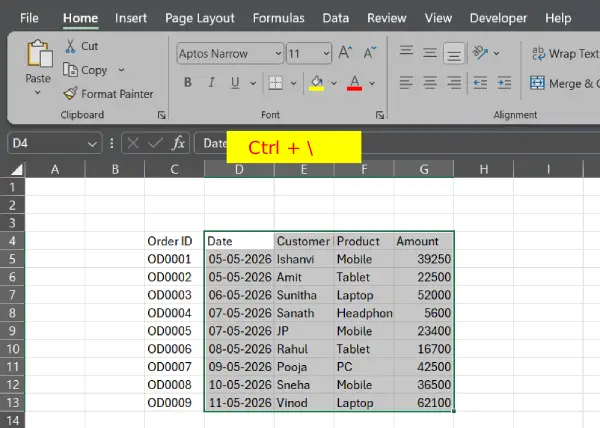 Excel shortcut to cut your work time in half