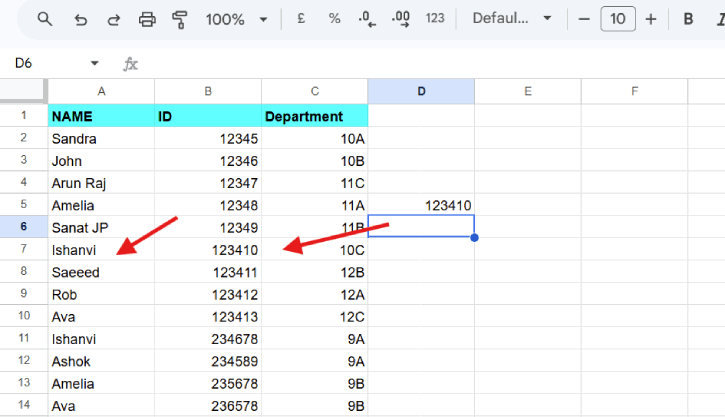 How to use VLOOKUP in Google Sheets-1