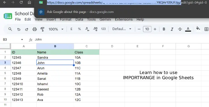 Learn how to use IMPORTRANGE in Google Sheets