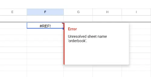 Fix REF error in in Google Sheets
