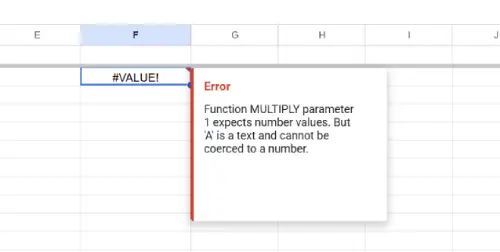 Fix VALUE Error in in Google Sheets