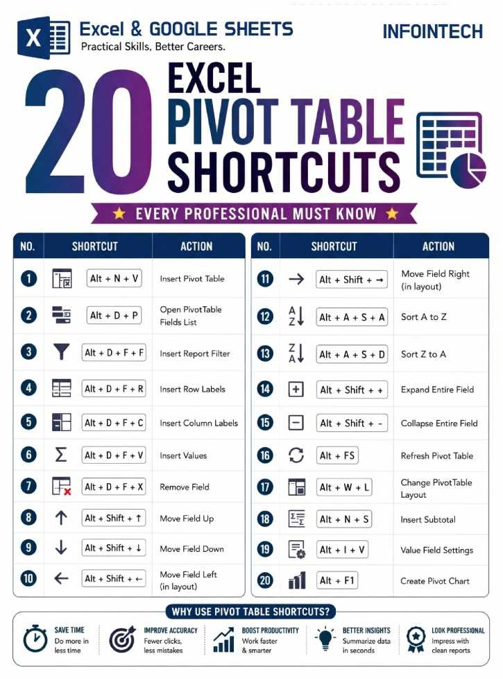 Excel Pivot Table Shortcuts