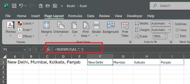 How to Use TEXTSPLIT in Excel