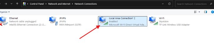 Virtual network connection in Windows 11